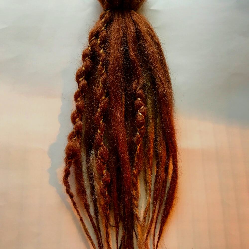 15 SE Single Ended Synthetic Dreads Dreadlocks Hair Extensions Auburn Brown